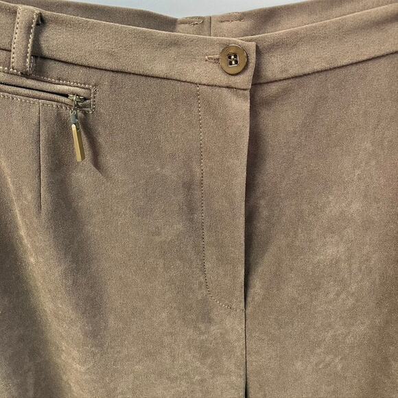 Vintage 80's Doncaster Pant Suit Set womens 14 Soft Faux Suede Classic Brown - Picture 11 of 16